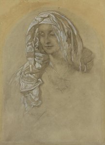 Retrato de una niña de Alphonse Mucha